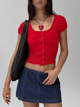 Pretty Sweet Button Up Top Red